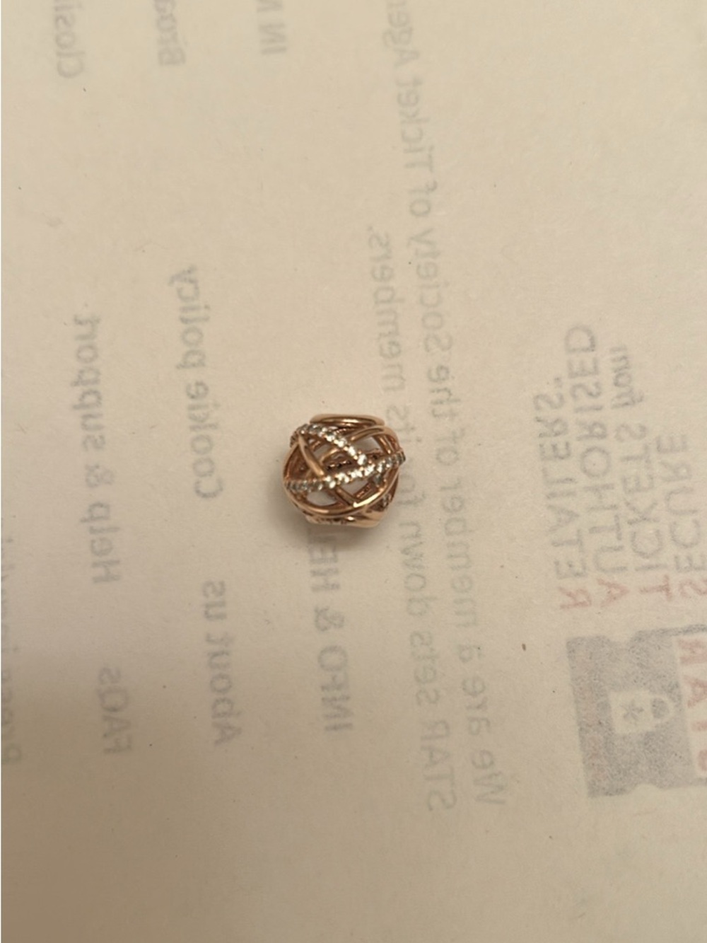 Pandora Rose Gold and Clear Pavé Knot Charm